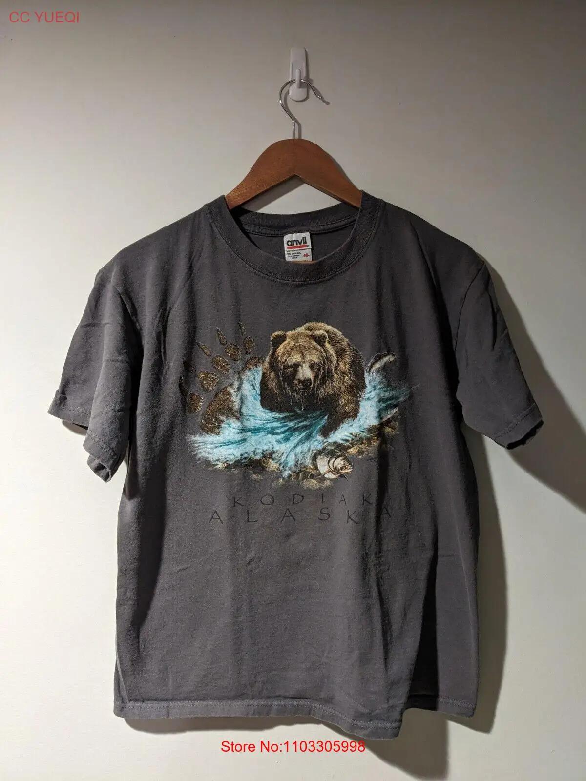Винтажный Y2K Kodiak, Аляска, медведь, животное, природа, серый цвет