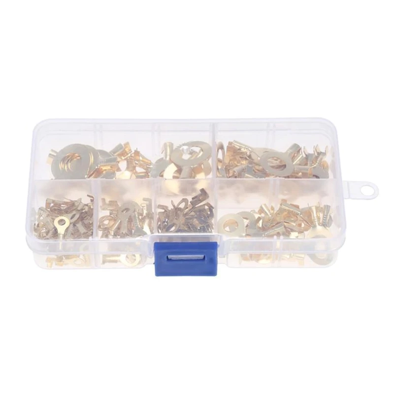 LXAF 150pcs Completes Electrical Connection Set Electrical Cable Joiners set O-Type Wire Connectors Rings with Storage Case