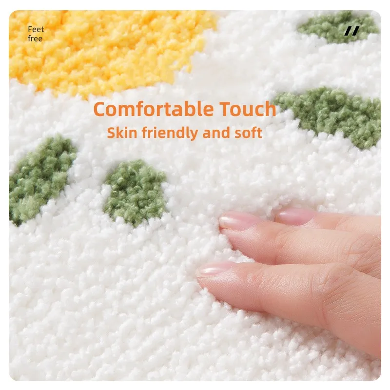 Bathroom Mat Flower Bath Carpets Non Slip Rugs Mat Water Absorption for Bathroom Floor