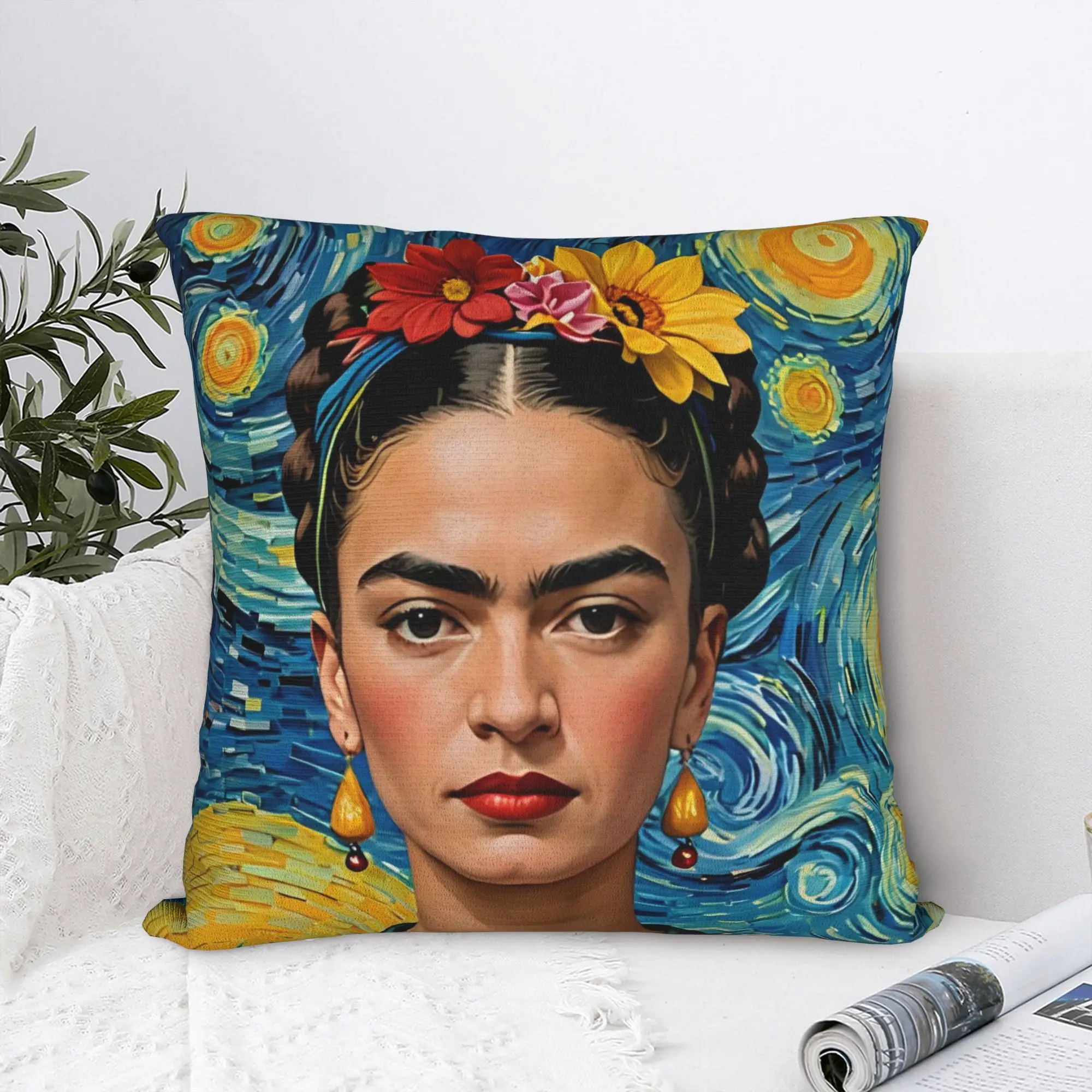 F-Fridas K-Kahlooo Pillow Case  Soft Pillow Cover Funny Pillowcases For Office Car Home Decor