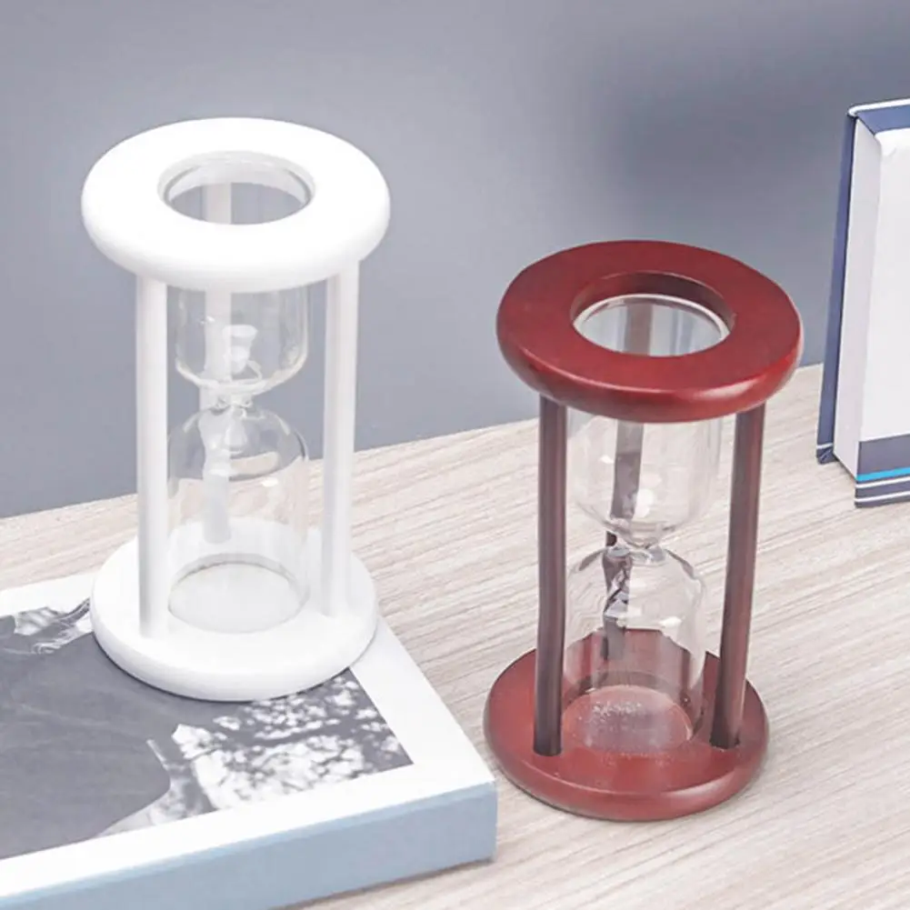 Empty Hourglass Decoration Wooden Frame Fillable Sand Timer Self-filling Sand Glass Vintage Home Office Desktop Ornament