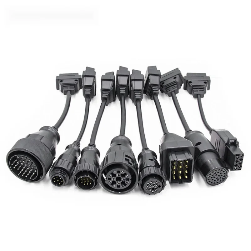 8 combination1 light-mounted truck adapter cable Full Set 8 strip pack OBD conversion line truck cables for TCS