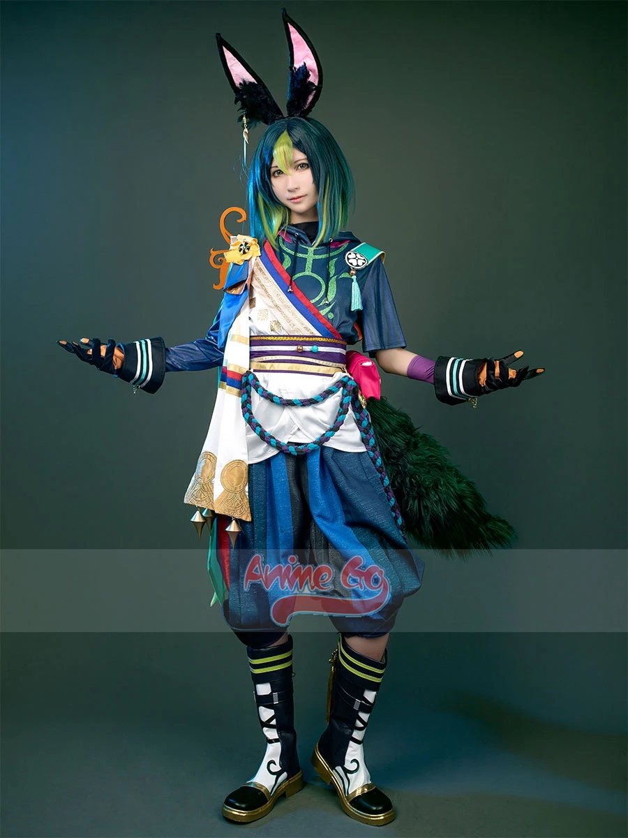 In Stock Game Genshin Impact Tighnari Cosplay Costume Ears Tail Tighnari Role Play Upgraded Outfit C03012-AAA