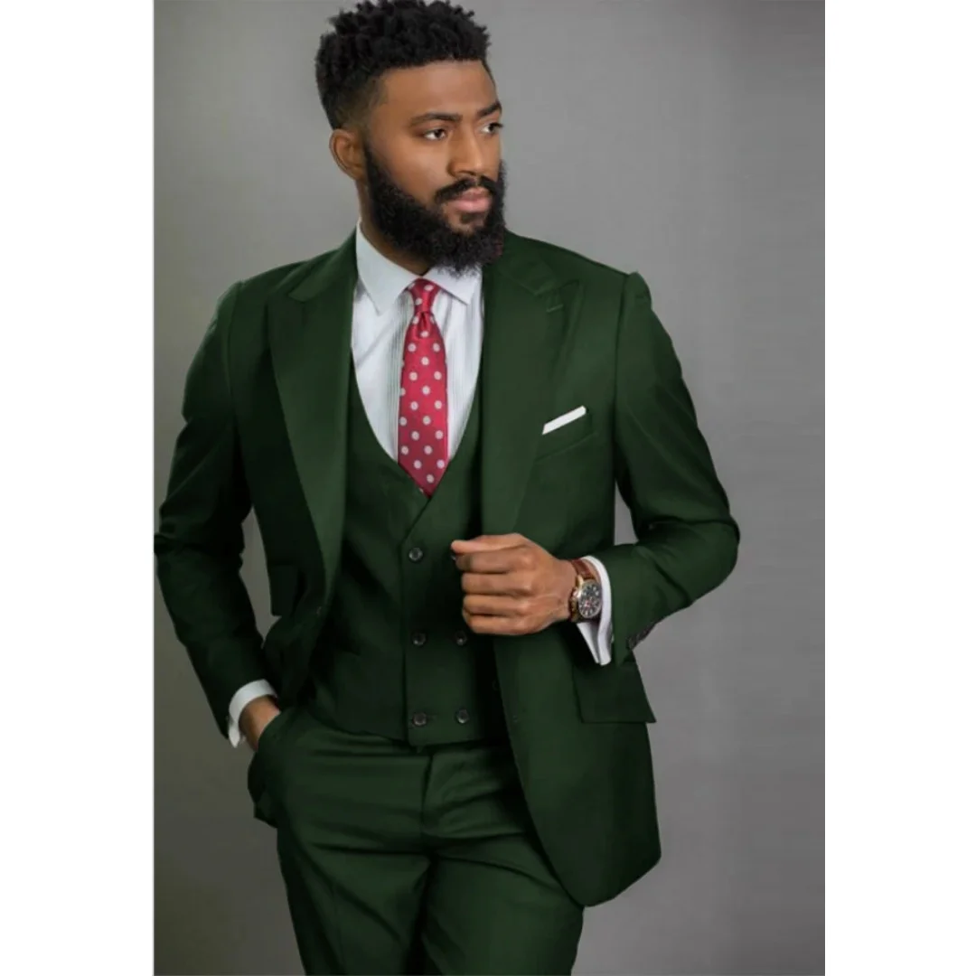 New fashion Costume Slim Fit Business Men Suits Slim Fit Formal Groom Tuxedos for Wedding Suits Jacket Pant Vest 3 Pieces