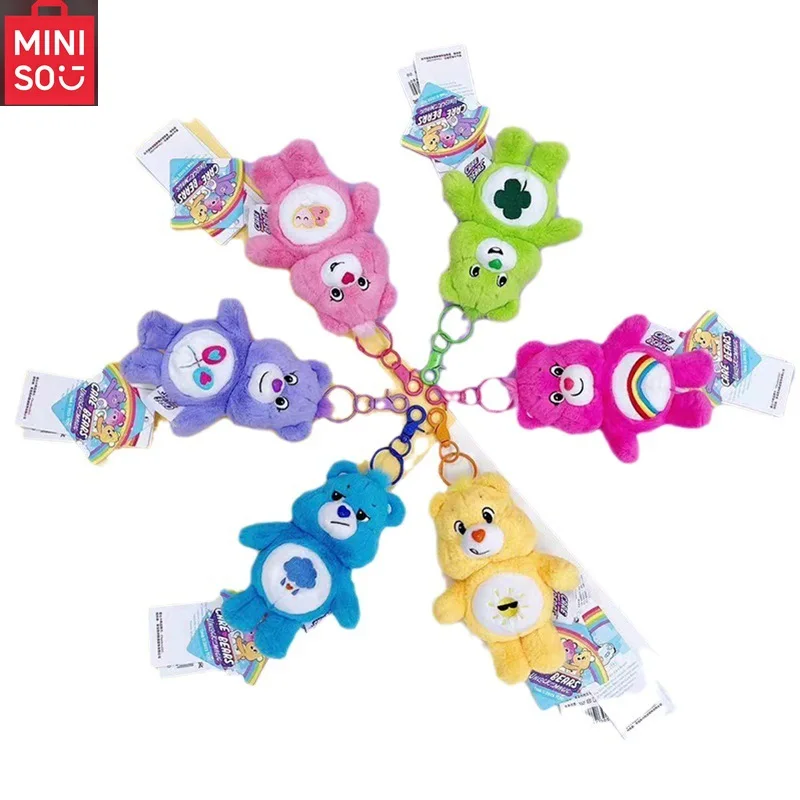 Sanrio Pluche Kawaii Carebears Regenboog Beer Pluche Anime Hobby Speelgoed Sleutelhanger Tas Hanger met Geluid Poppen Kerst Verjaardagscadeaus