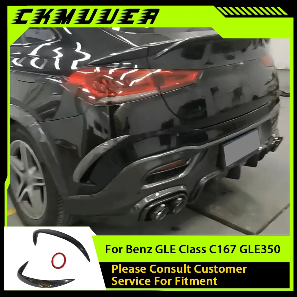 

CKMUUER Carbon Fiber for Benz GLE Class C167 GLE350 GLE53 AMG Sport Coupe 2020-2023 Rear Bumper Spoiler Air Vent Cover Trim FRP