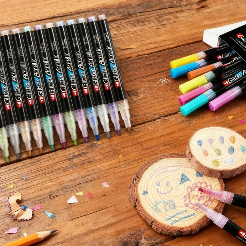 

12/24 цвета перламутровый акриловый маркер быстросохнущий водостойкий невыцветающий DIY граффити дерево камень холст пластик стекло керамика