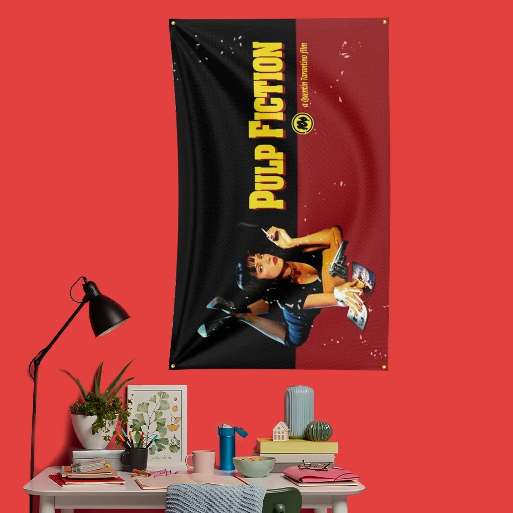 Pulp Fiction Inspired Flag 3x5 FT 90x150cm Polyester Decorative Banner Tapestry For Fans Bedroom Wall Decoration