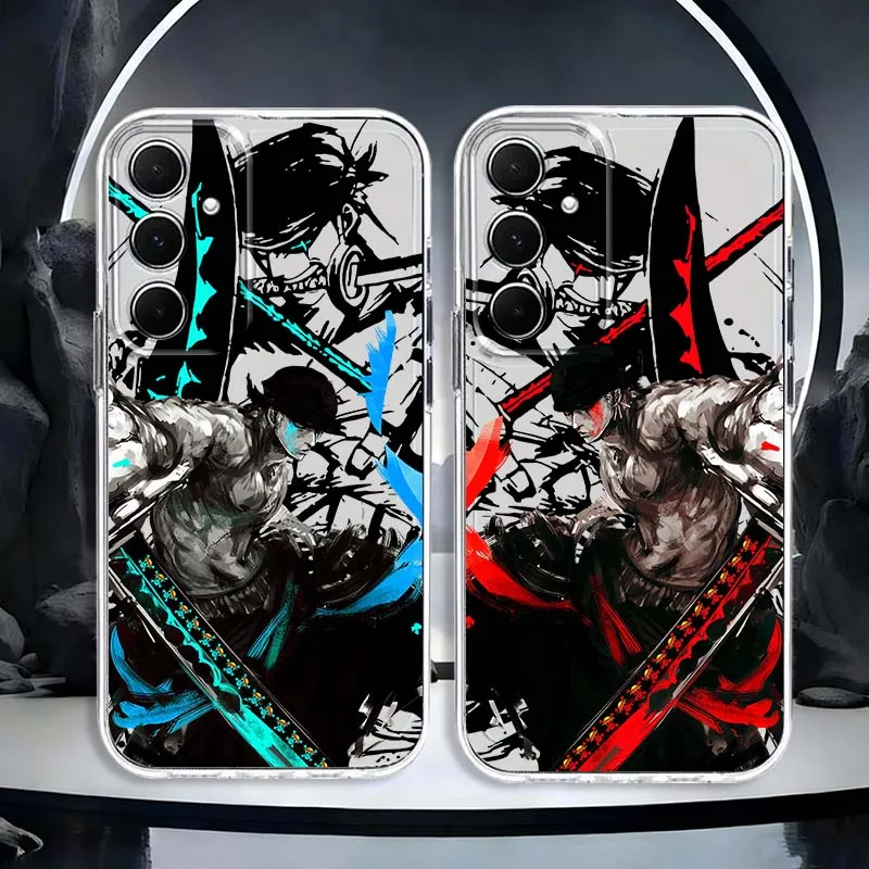 

One Piece Roronoa Zoro Art Phone Case For Samsung Galaxy A73 A72 A71 A55 A54 A53 A52 A51 A33 A25 A22 A15 A14 A05 TPU Transparent