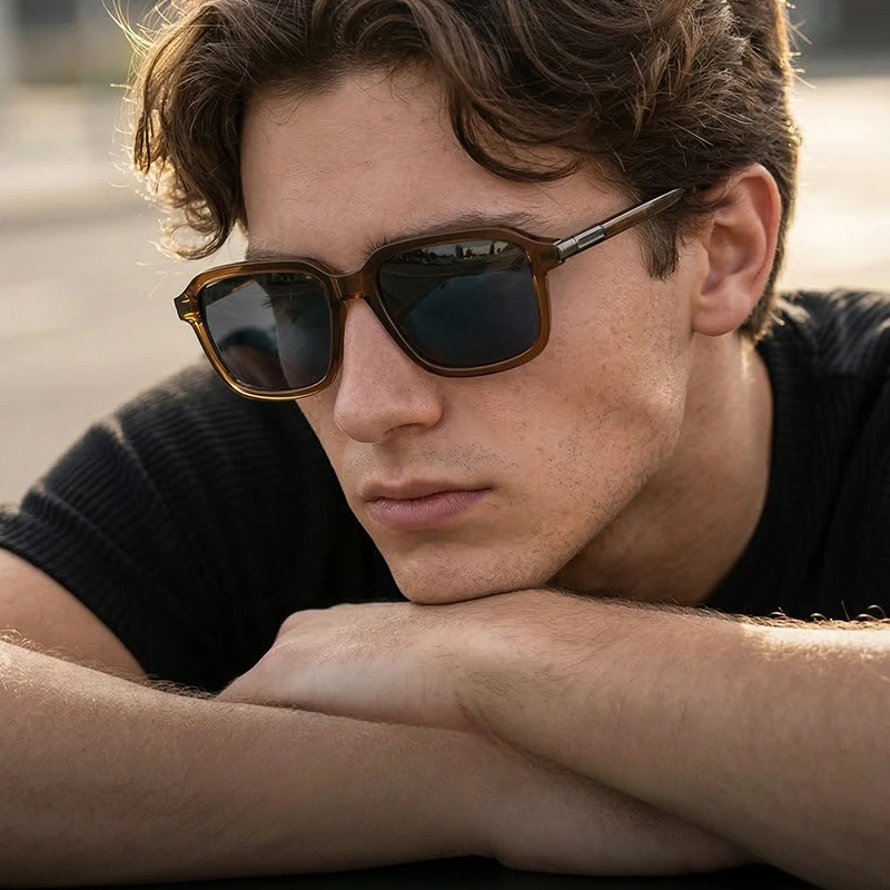 

Стильные новые квадратные минималистичные солнцезащитные очки. Модные солнцезащитные очки в уличном стиле для мужчин и женщин.