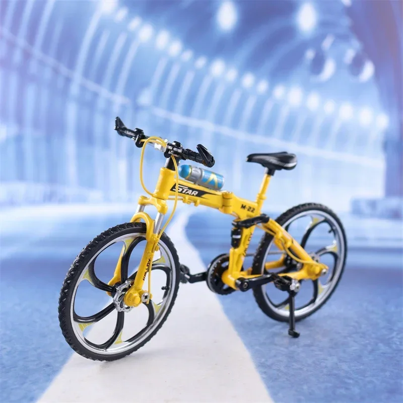 Modèle miniature 1:10 de vélo en alliage, jouet de vélo de montagne miniature, vélo de poche en métal moulé sous pression, simulation de course, jouets amusants pour enfants