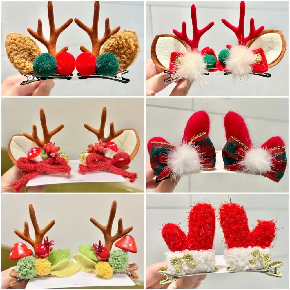 

1Pair New Cute Elk Horn Christmas Hairpin Antler Hair Accessories Portable Hair Clips Elk Clips Kids Gifts