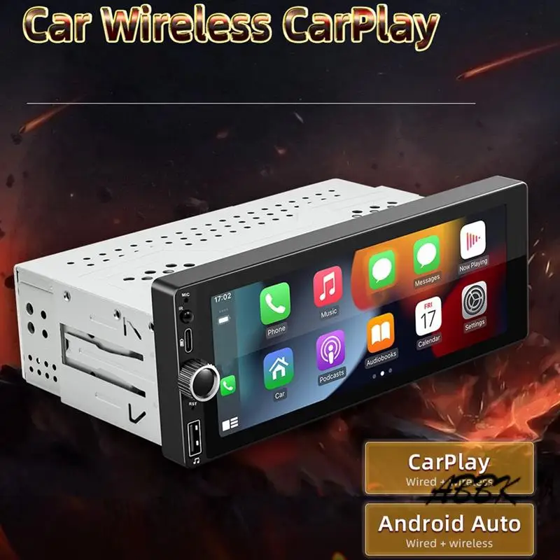 

ABBK-Car 6,86 дюйма 1 Din MP5 плеер Bluetooth портативный экран навигационный дисплей беспроводной Carplay Android автоплеер 2 + 32G