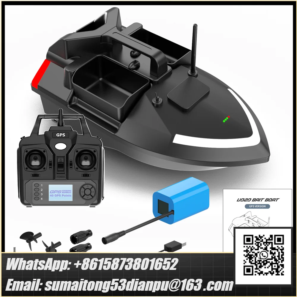 GPS Fishing Bait Boat 500m Remote Dual Motor 2KG Loading Support Automatic Cruise/Return/Route Correction Signal