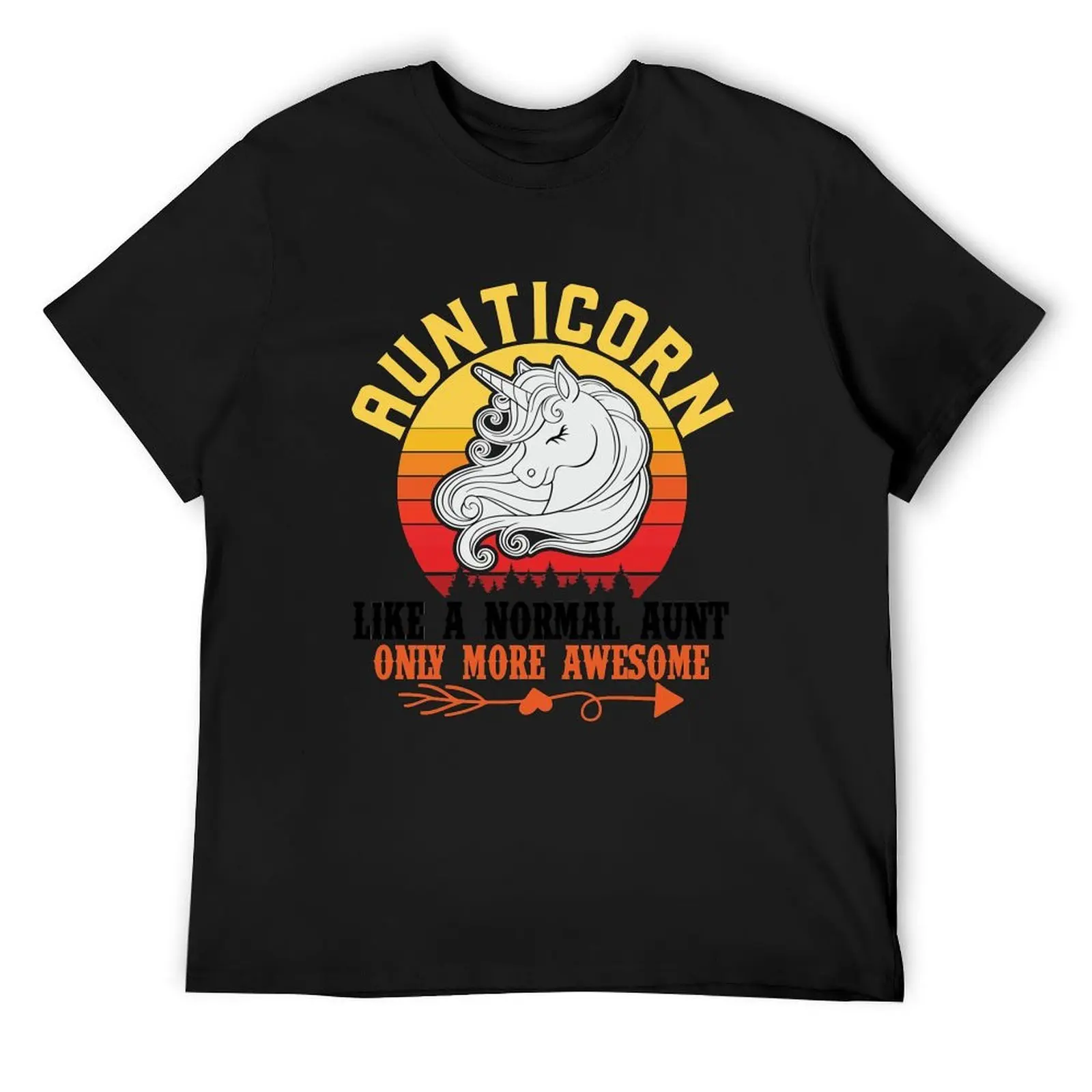 

Aunticorn Like a Normal Aunt only More Awesome - Cute Retro Vintage Sunset Girly Unicorn Design Gift Idea For Women T-Shirt