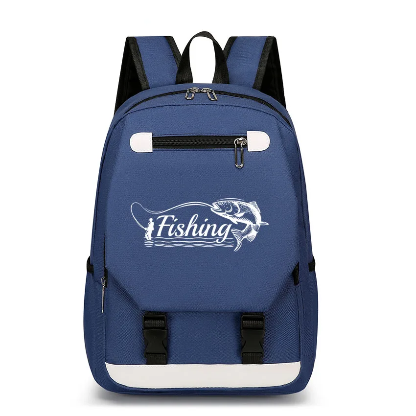 

Children Elementary School Bag Cute Fishing Pattern Printed Fashion Boys Girls Backpack Waterproof Kids Primary Schoolbag Gift