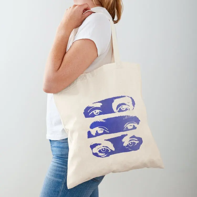 

Cyanotype Inspired Eyes Print Tote Bag bag luxury women reusable grocery bags shopping cart bags