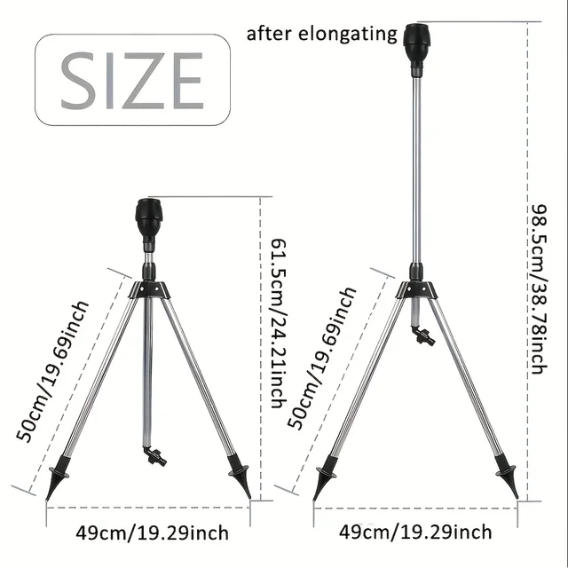 360° Rotating Tripod Sprinkler for Lawn/Garden, Double-Sided Coverage, Telescoping Design 6 360° Rotating Tripod Sprinkler for Lawn/Garden, Double-Sided Coverage, Telescoping Design 6
