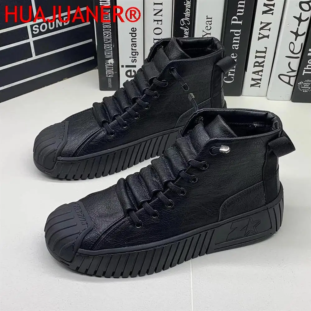 2024 Autumn and Winter New Men Boots The Increased Boots Fashion Lace Up Casual Shoes Board Shoes High Quality Platform Shoes