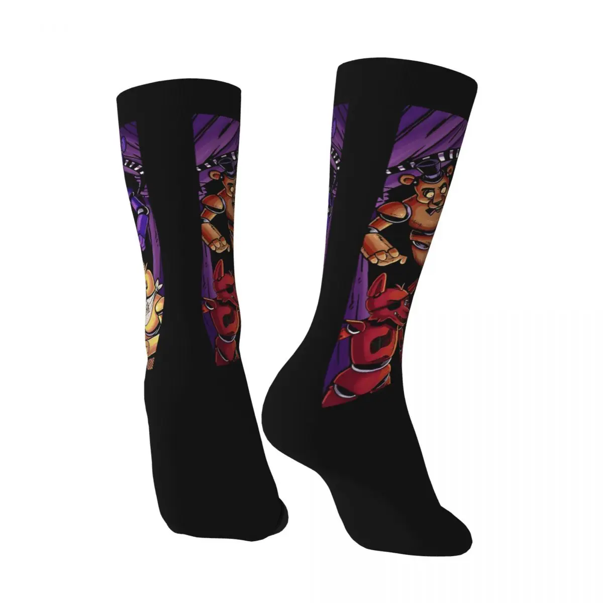 Hip Hop Retro HELP Crazy Men's compression Socks Unisex FNAF Street Style Seamless Printed Funny Novelty Crew Sock Boys Gift