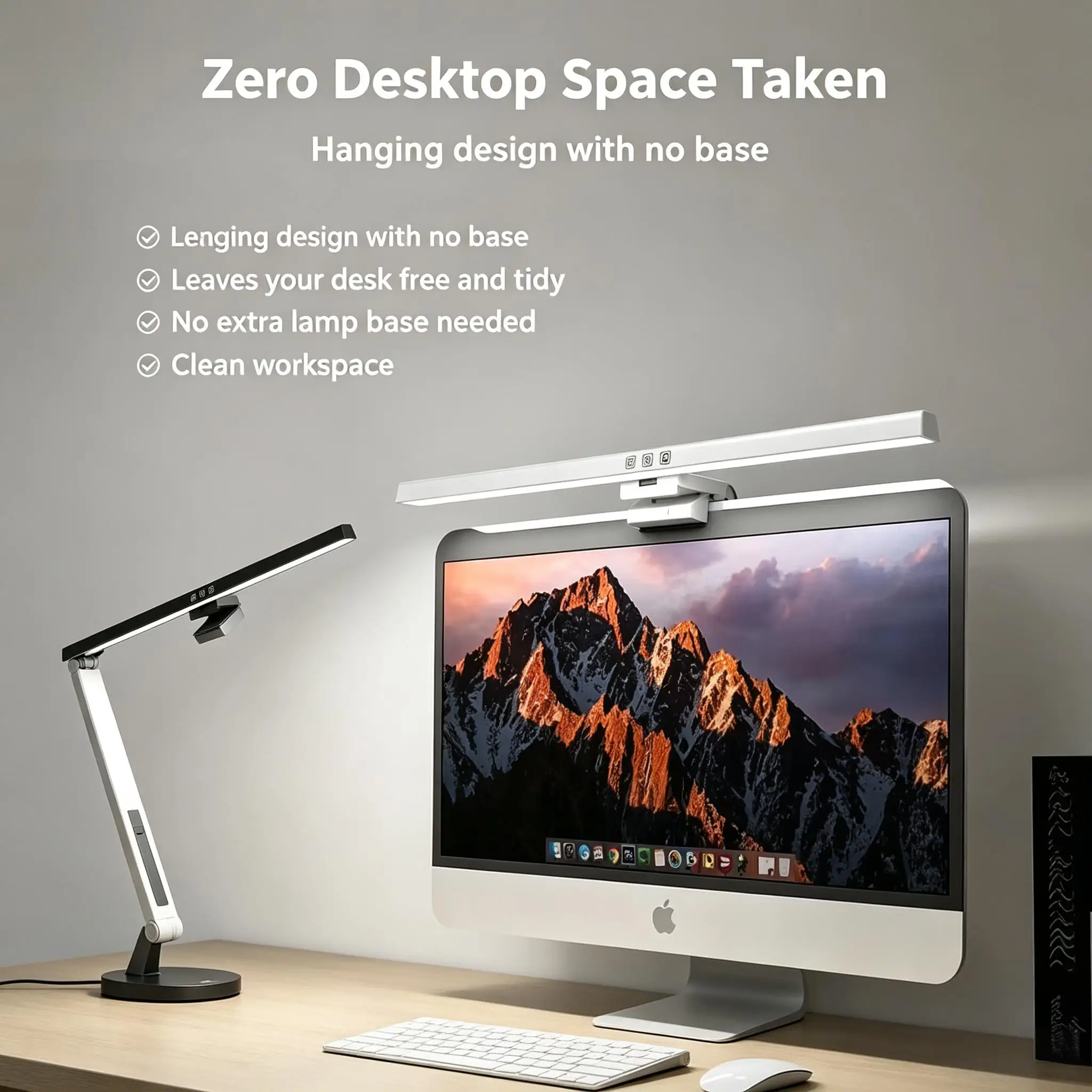 Monitor Light Bar Screen Hanging Lamp Eye Protection No Glare Stepless Dimming Touch Control USB Powered for Office Home
