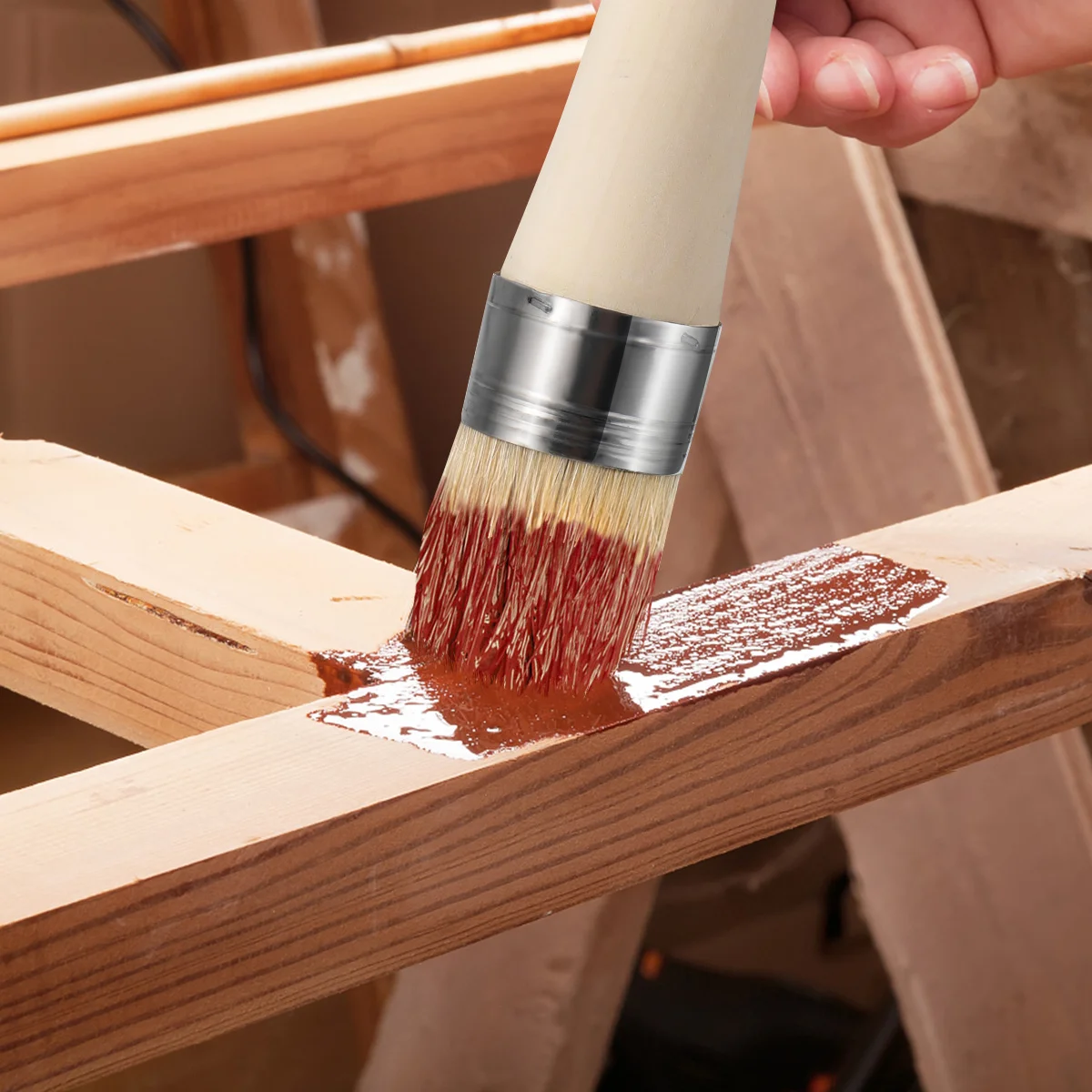 

40mm Round Paint Brush Furniture Restoration Stencils Home Decor Hard to Reach Crevice Maximum Bristle Retention