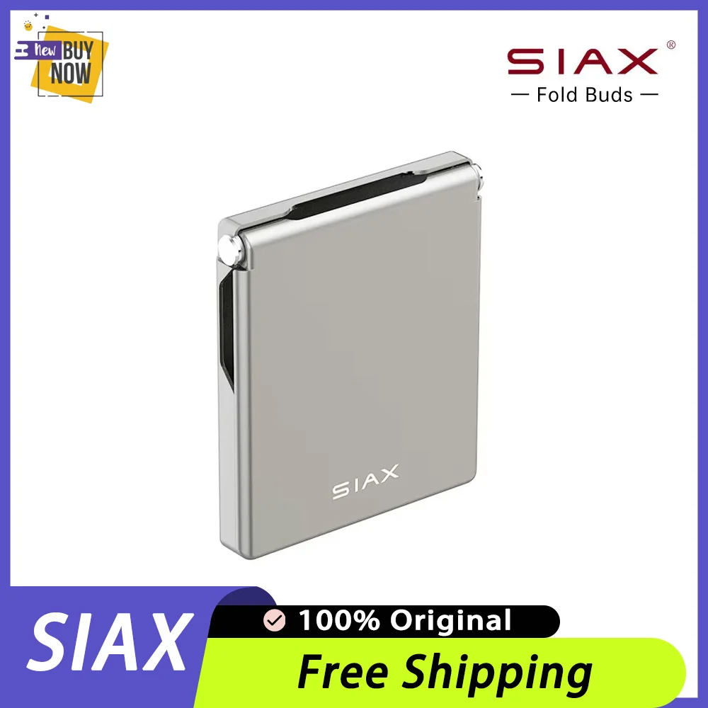 SIAX Fold Ultra-Thin Foldable In-ear Earphones Bluetooth Paper-Thin Portable Headset 2in1 Clip-On Phone Case with Earphones Gift