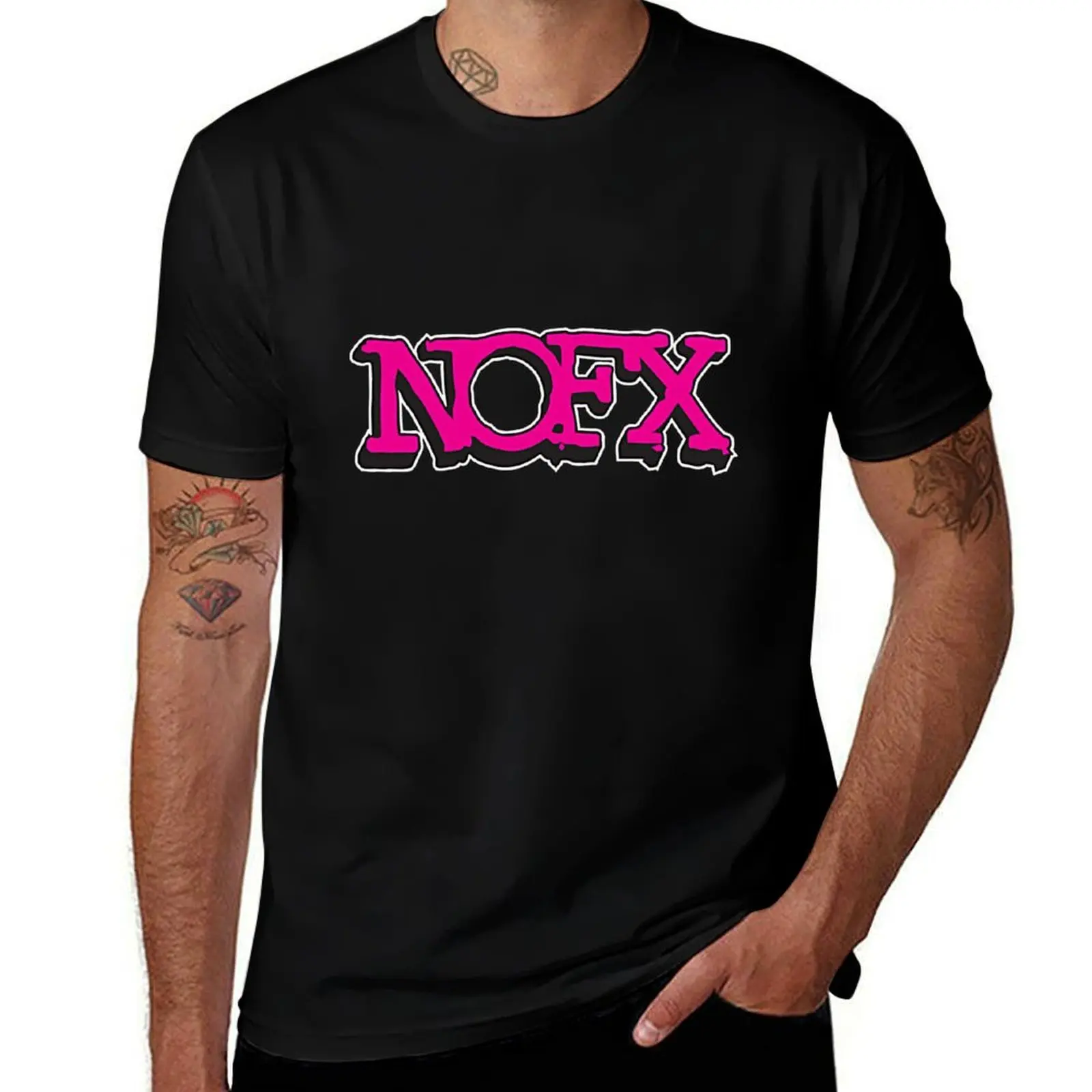 NOFX Pink Logo T-Shirt Casual Graphic Print Tee