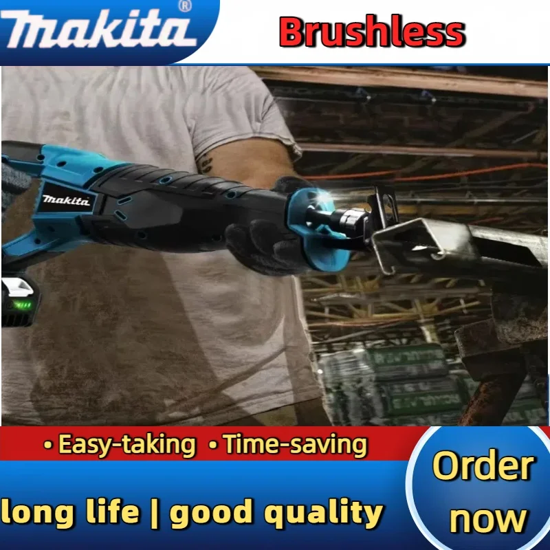 Bürstenlose Makita-Säbelsäge, Säbelsäge, tragbare Akku-Elektrowerkzeuge mit 4 Sägeblättern, 20 V, 18 V Akku
