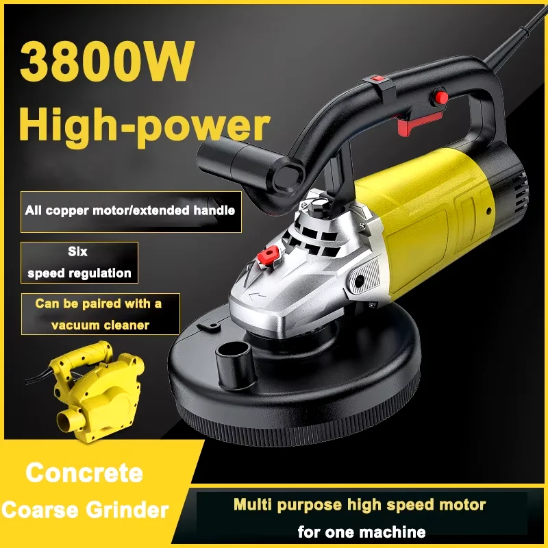 Wall Grinding Machine Ground Concrete Polishing Machine Dust -Free Ground Angle Grinder Pavement Electric Planing Milling Tools