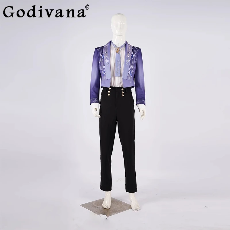 

Men Uniform Halloween Full Set Birthday Cosplay Costume Outfit Love and Deepspace Game Role Playing Cos Costume Outfits