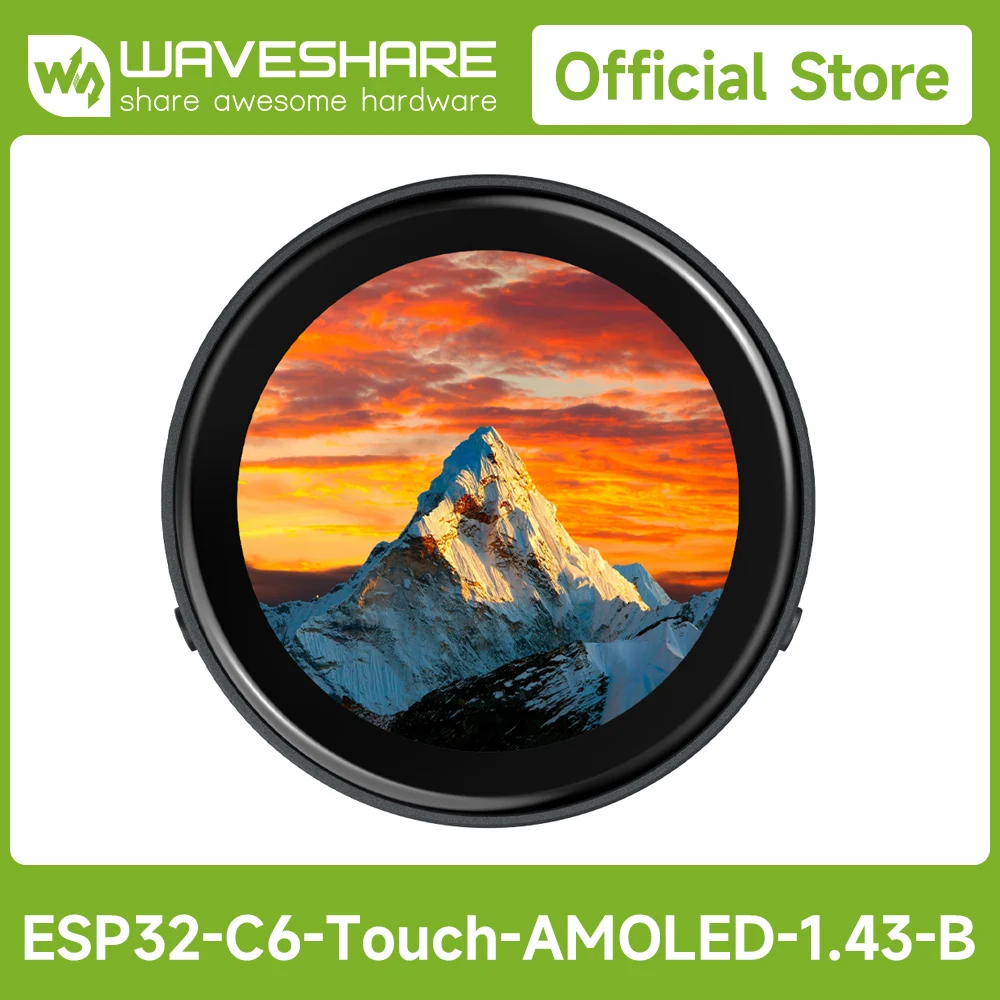 Waveshare ESP32-C6 1.43inch AMOLED Round Touch Display Development Board,160MHz RISC-V Processor, 466×466 ESP32 With Display