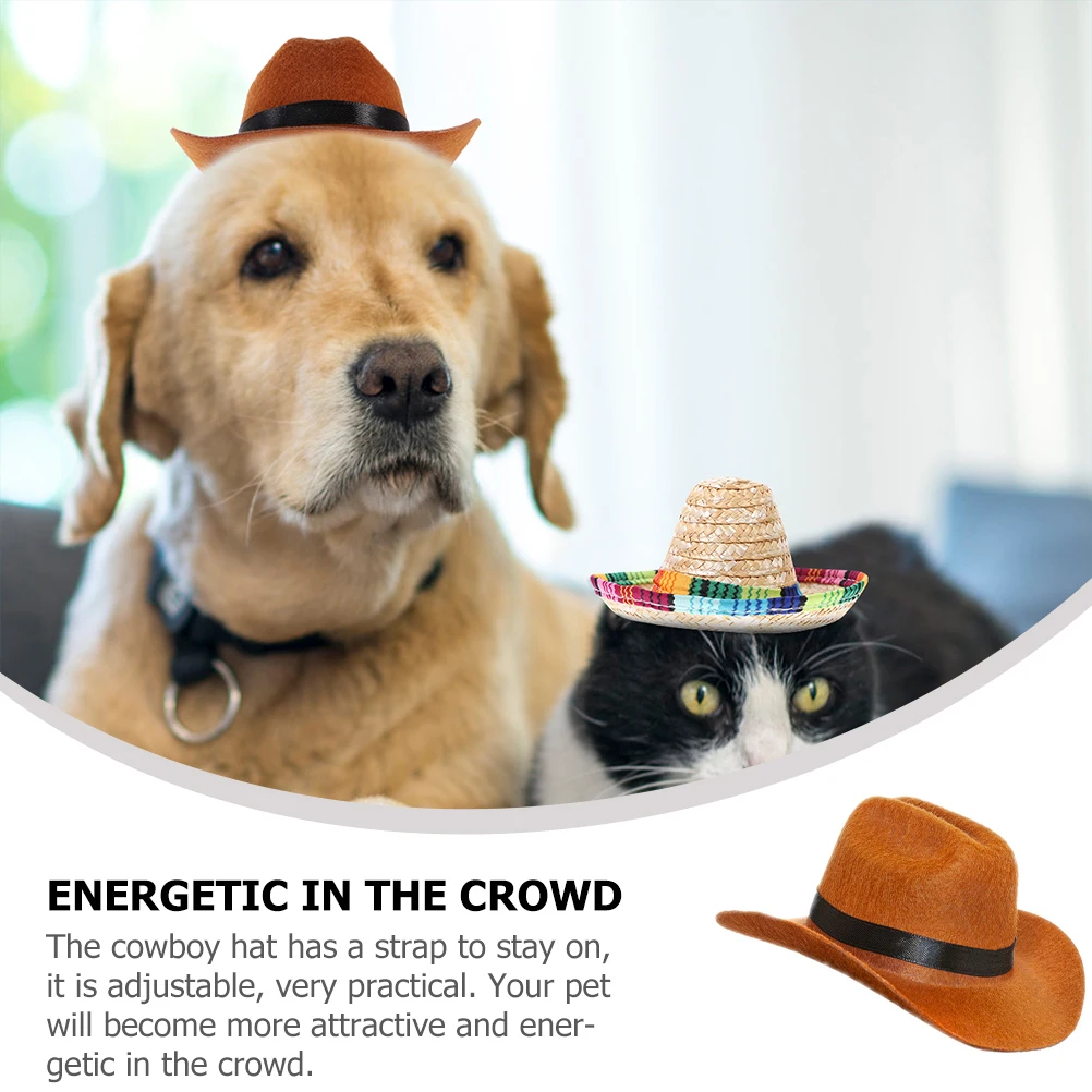 

Pet Cowboy Light Brown Multi function Puppy Cat Party Wear Puppy Supply Festive Role Play Accessories Dog Household