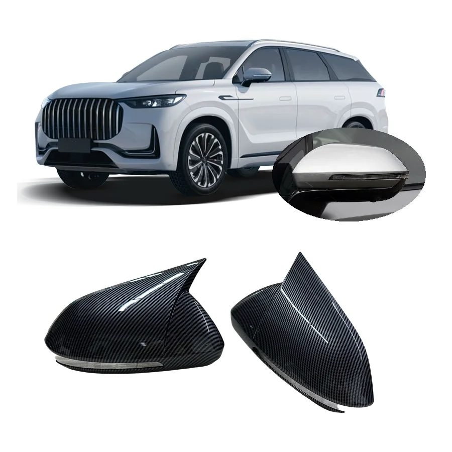 

for OMODA JAECOO J8 PHEV 2025 Carbon Fiber Hydro-dipped Horn Stylish Side Mirror Housing Stick-on Cap
