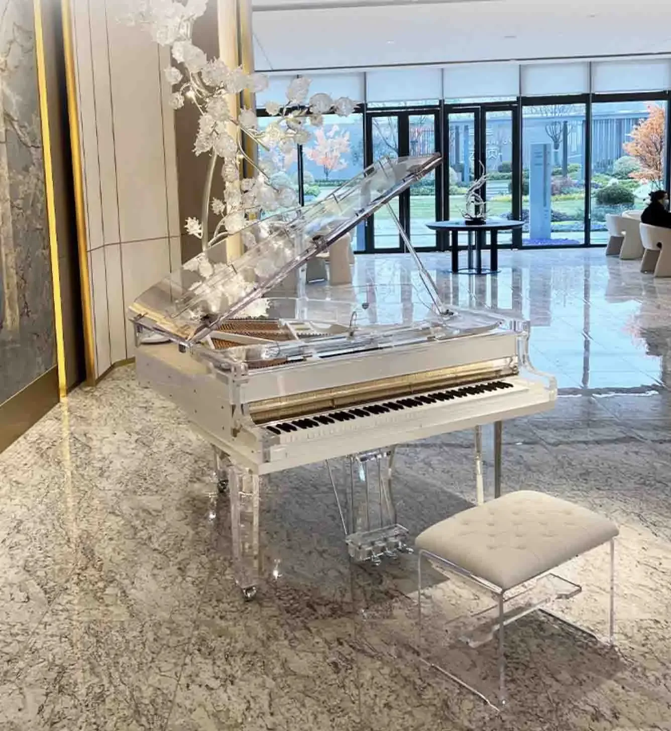 Dream series Crystal Grand Piano High-end hotel commercial piano automatic performance Accept Piano OEM