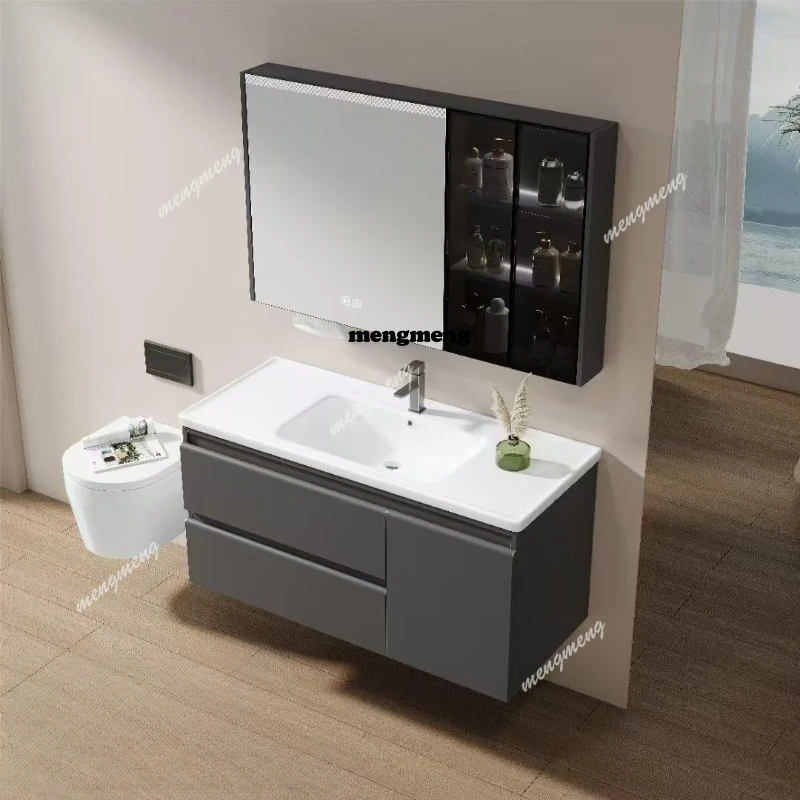 steel thick plate bathroom cabinet seamless connection paint process moisture-proof mildew-proof bathroom washbasin cabinet