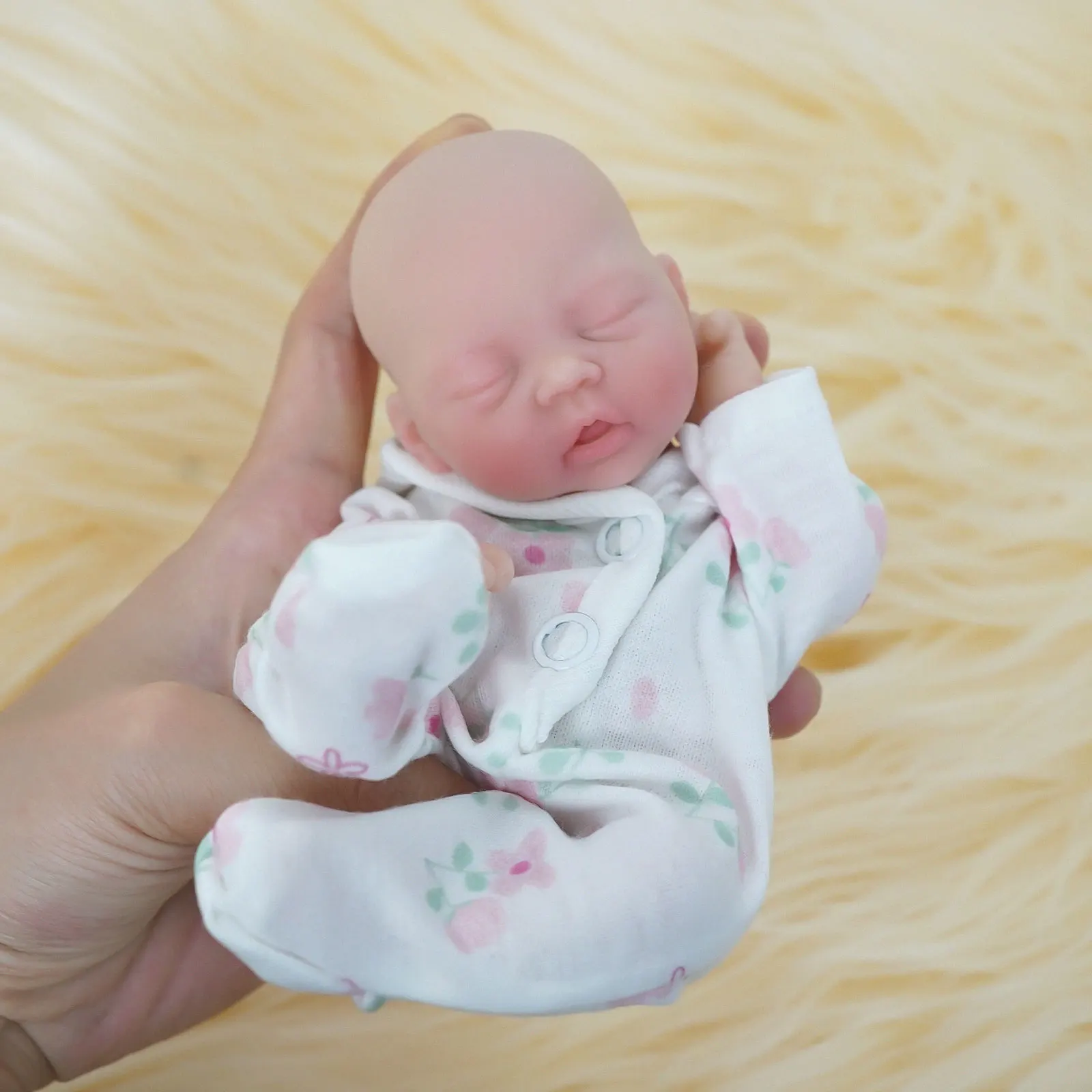7 Zoll Lebensechte Reborn-Puppe Ganzkörper Weiches Silikon Realistische Miniatur Weihnachtsgeschenk Boneca Bebê Reborn – Detail 1