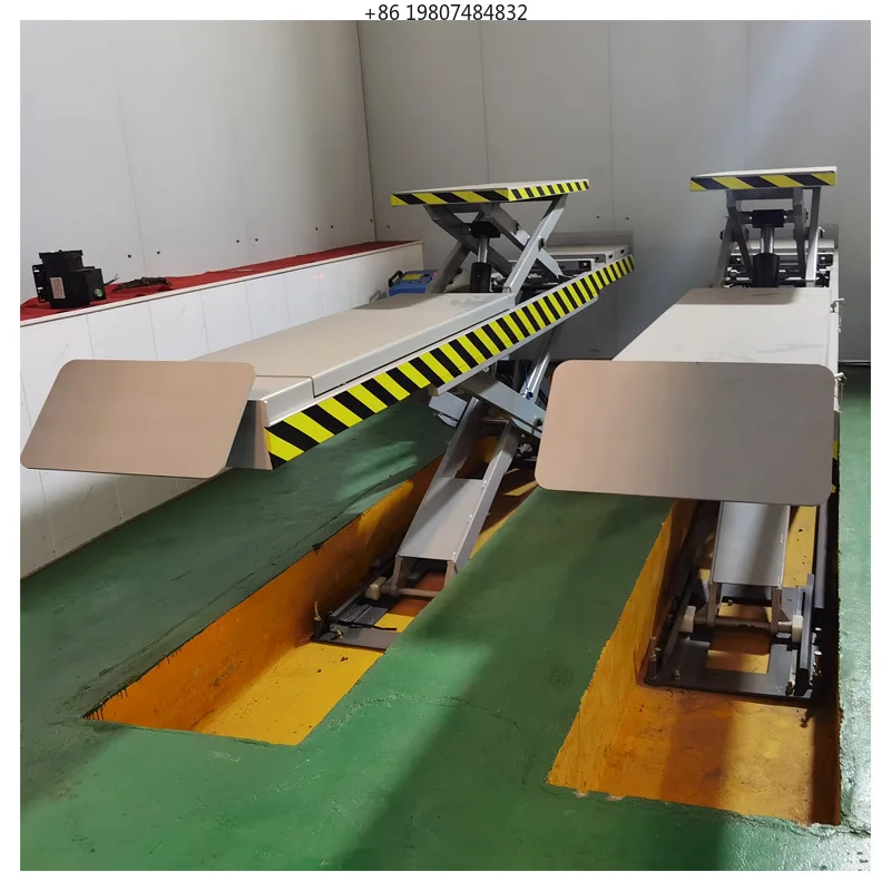 Ultra-Thin Portable Auto Scissor Lift, Hydraulic Car Hoist, Suitable for Car Repair Center, Lightweight Easy to Move,