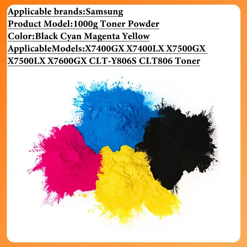1KG Toner Powder Compatible For Samsung X7400GX X7400LX X7500GX X7500LX X7600GX CLT-Y806S CLT806 Toner