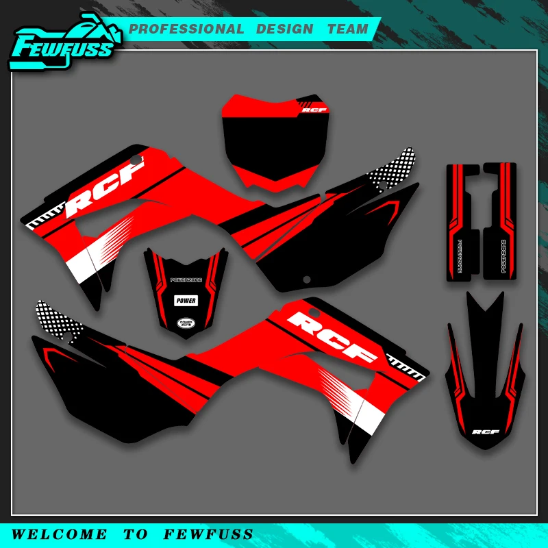 

Графические наклейки Fewfuss, наклейки с индивидуальным номером для HONDA CRF110F CRF110 CRF 110 CRF 110F 2019 2020 2021 2022 2023