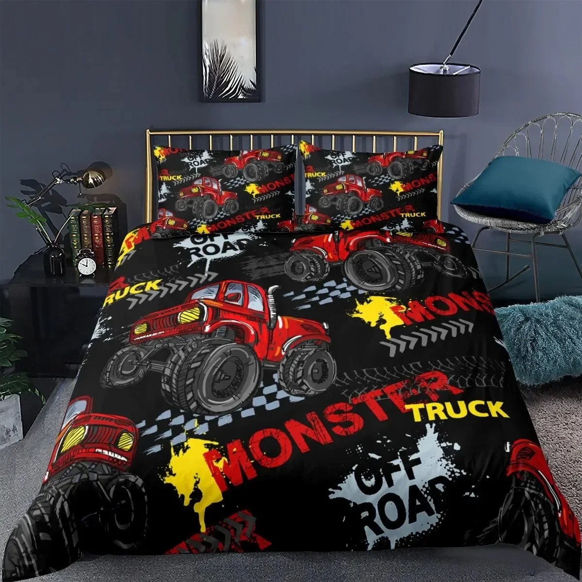 3D Printed Monster Truck 3D Duvet Cover Bedding Set Comforter Linen Pillowcases Home Decor Single Double Twin King Queen
