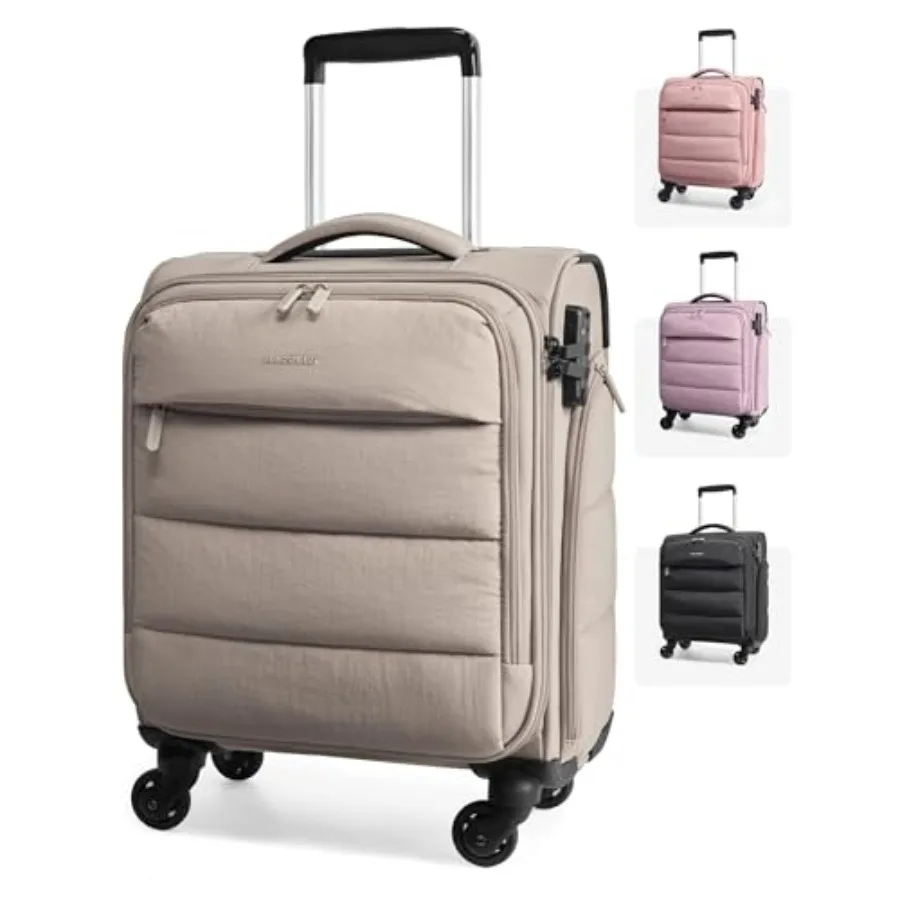 

Underseat Carry on Luggage with Wheels Soft Small Travel Luggage with PVC Wet/Dry Pockets Lightweight Soft Personal Item Suitca