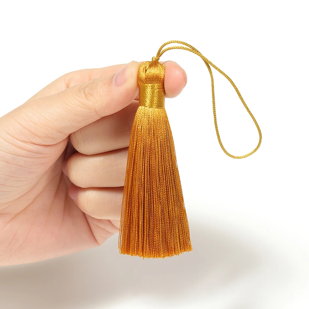 10pcs 8cm Polyester Silk Tassel Cords Brush For DIY Key Chain Bookmarks And Earring Pendant Jewelry Making Finding Supplie view 5