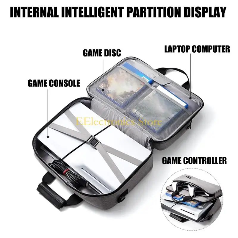 

B03C Protective Case for Gaming Consoles with Removable Mesh Pockets and Zippered Closure