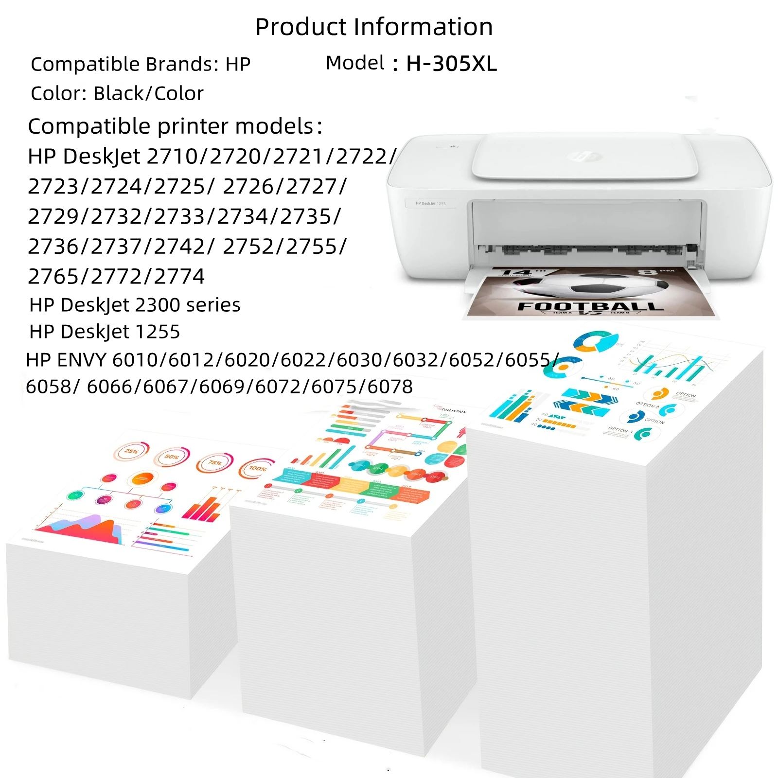 305xl Remanufactured Ink Cartridge for 305 XL Compatible DeskJet 2700 2710 2720 2721 2722 2723 4110 4120 Printer