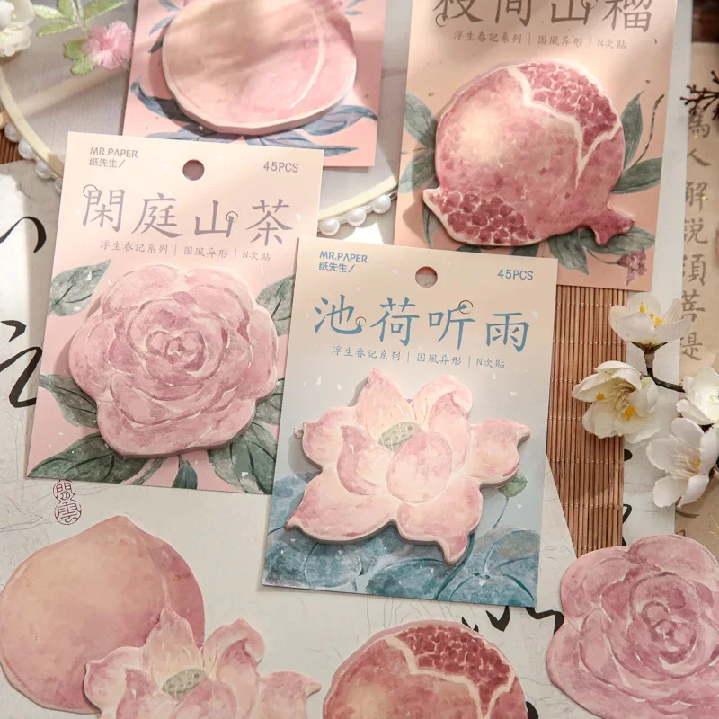 

Creative Floating Spring Chronicles Series Chinese Style Flower Alien N Times Sticky Note Memo Pads Paper School Stationery