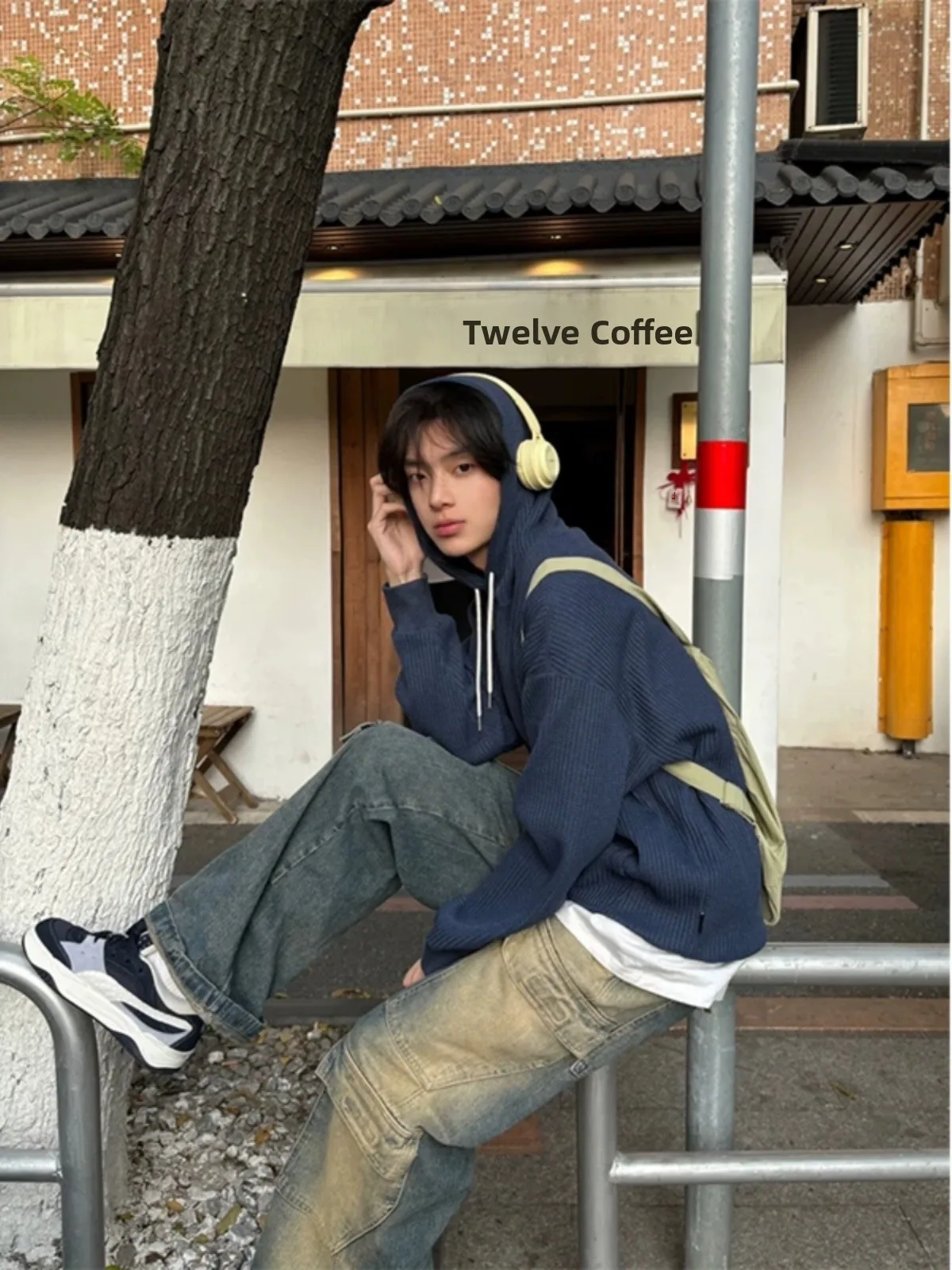 

Waed adient Men's Jeans Loose Straight Leg Wide Leg Pants Cool American Retro Big ket Workwear Cotton Blend Jeans