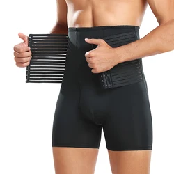 Body Shapewear for Men Tummy Control Waist Trainer Shorts Slimming Hi-Waist Boxer Compression Shaper Underwear Padded Buttock