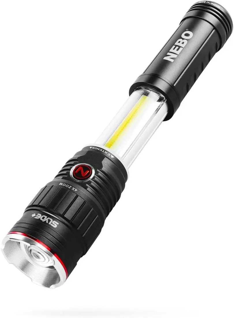 

SLYDE+ Flashlight 2nd Gen, 400 Lumens, 7 Modes, COB Work Light, Magnetic Base, Water Resistant, Includes 4x AAA Batteries