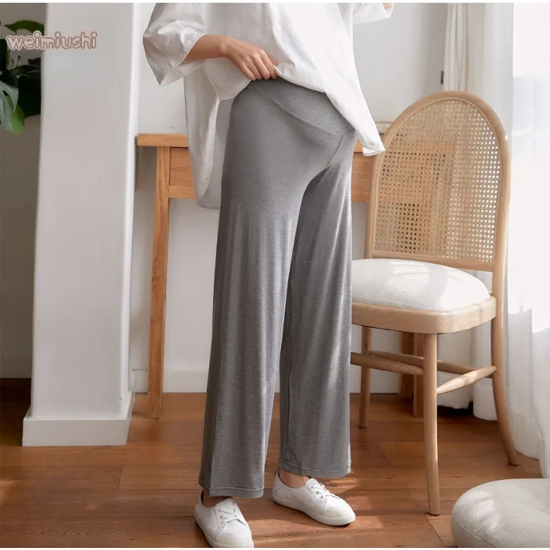 Outerwear with A Straight and Drooping Feel  New Maternity Clothing Pregnant Women's Wide Leg Pants for Spring and Autumn